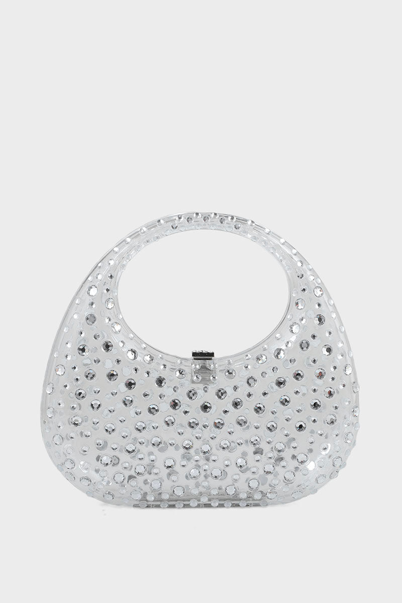 Party Wear Clutch BK4017-White