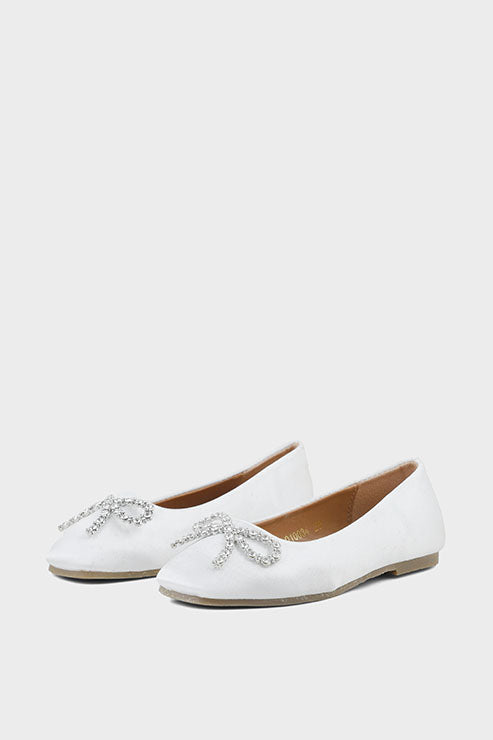 Girls Formal Pumps Q10034-White