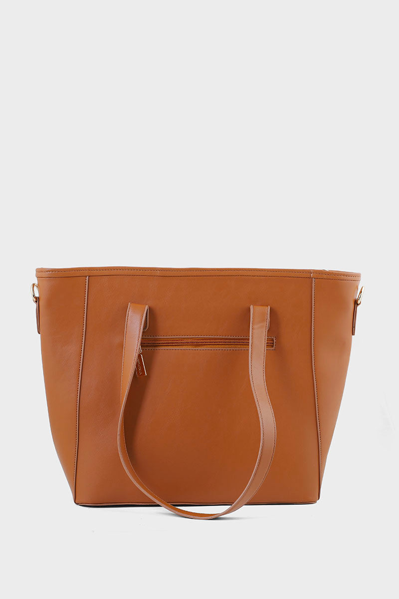 Formal Tote Hand Bags B10542-Tan