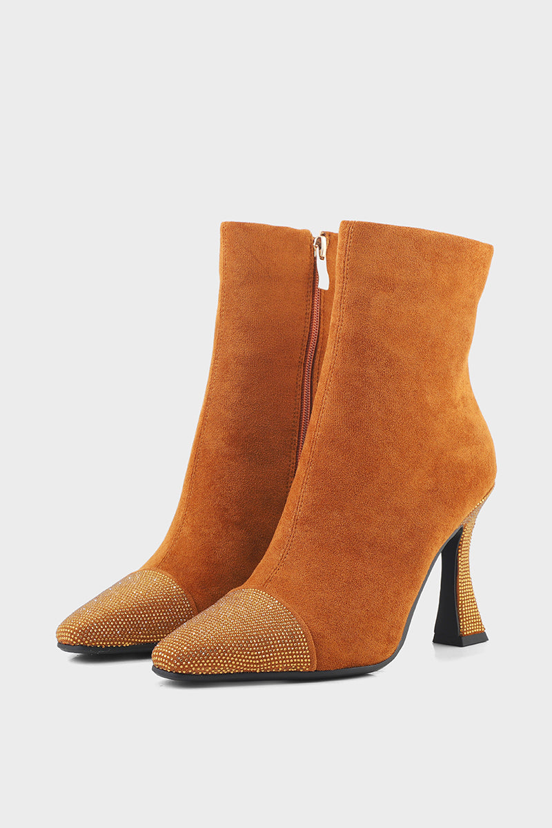 Party Wear Boots I53095-Camel