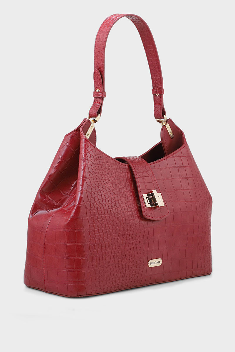 Baguette Shoulder Bags B10523-Maroon