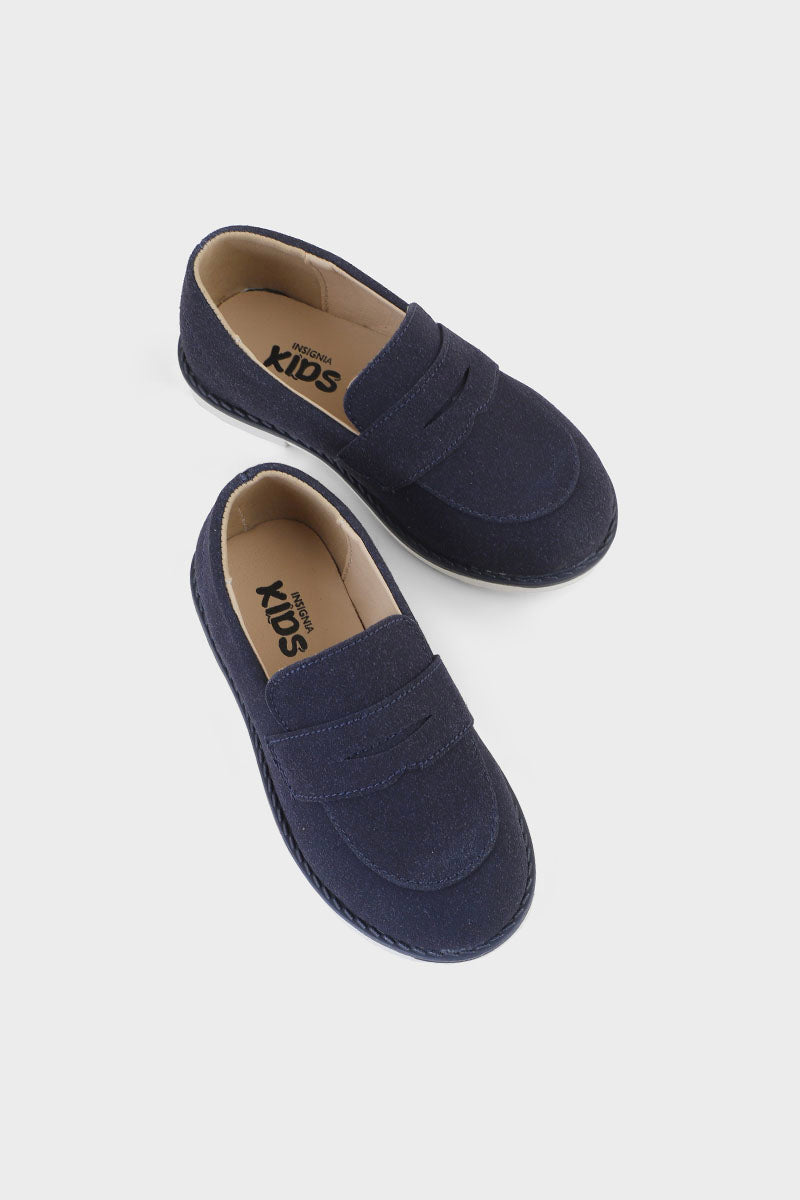 Boys Formal Moccasin Q10020-Navy