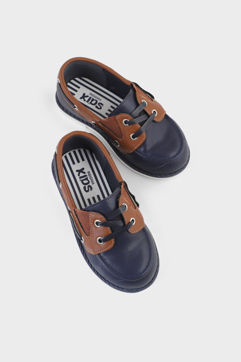 Boys Formal Boat Shoes Q10010-Blue